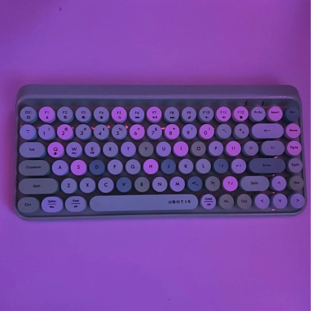 UBOTIE Green-Colorful Wireless Bluetooth Retro Keyboard